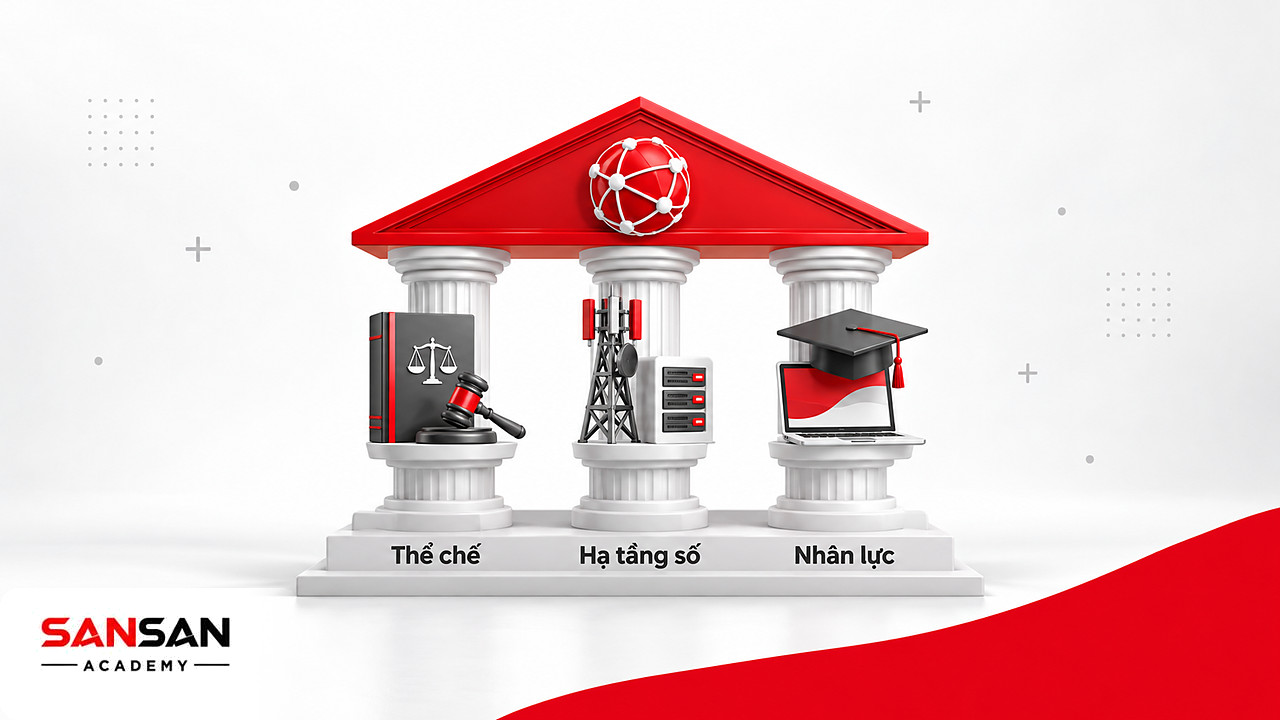 Ngôi đền ba cột trụ thể chế, hạ tầng số và nhân lực nâng đỡ giải pháp phát triển kinh tế số tại Việt Nam
