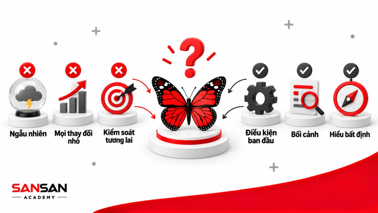 Các cách diễn giải sai về hiệu ứng cánh bướm được đối chiếu