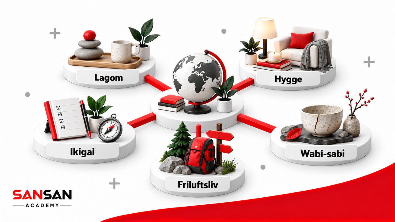 Lagom, Hygge, Ikigai, Friluftsliv và Wabi-sabi từ nhiều nền văn hóa