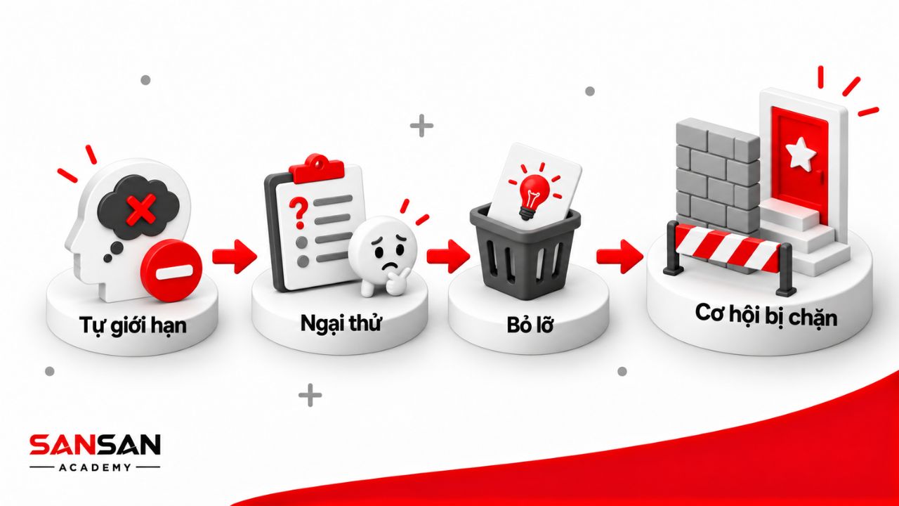 Sự tự giới hạn khiến bản thân ngại thử và bỏ lỡ cơ hội