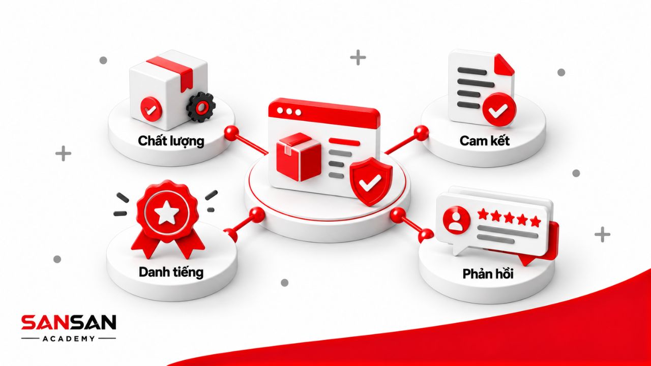 Chất lượng, cam kết, danh tiếng và phản hồi xây dựng uy tín thị trường