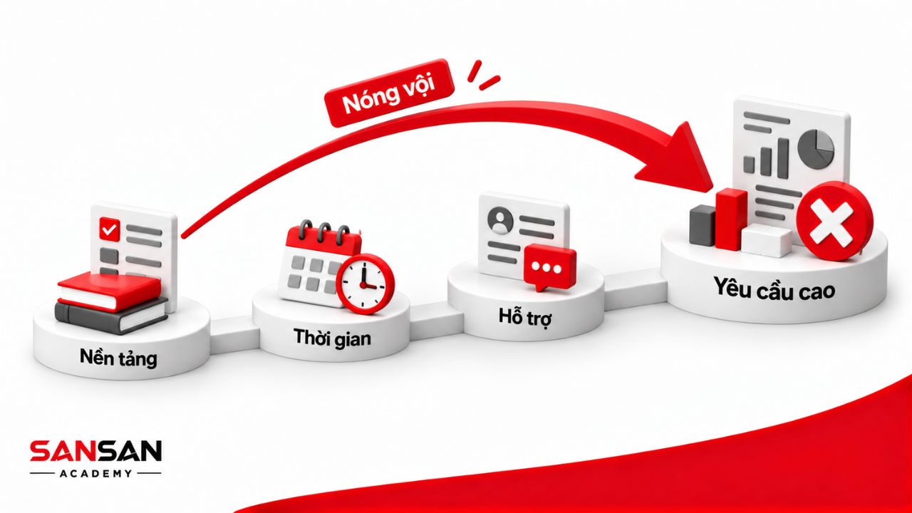 Yêu cầu quá cao khi nền tảng và hỗ trợ chưa đủ