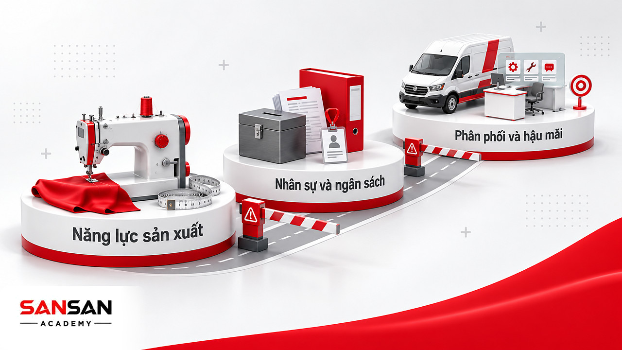 Con đường tới phân khúc thị trường bị chặn bởi rào sản xuất, nhân sự, ngân sách và phân phối