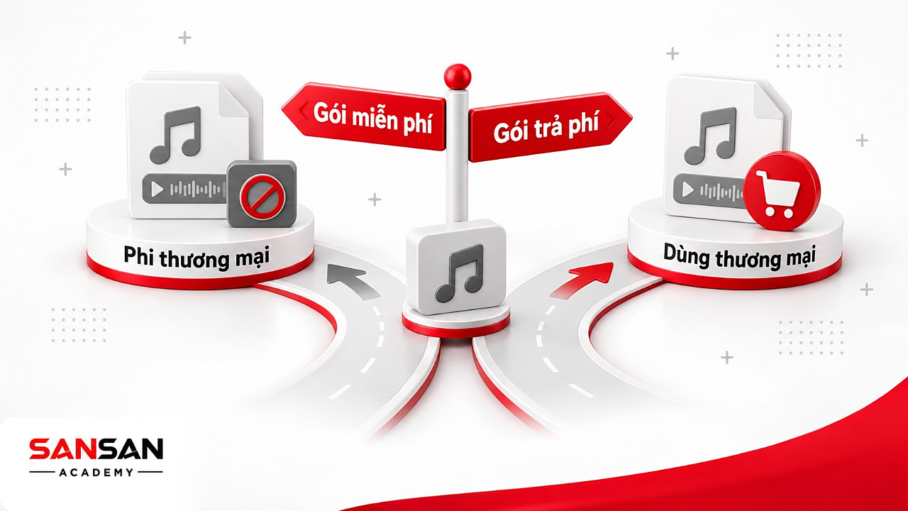 Ngã rẽ quyền dùng nhạc tạo bằng phần mềm AI: gói miễn phí chỉ phi thương mại, gói trả phí mới dùng thương mại