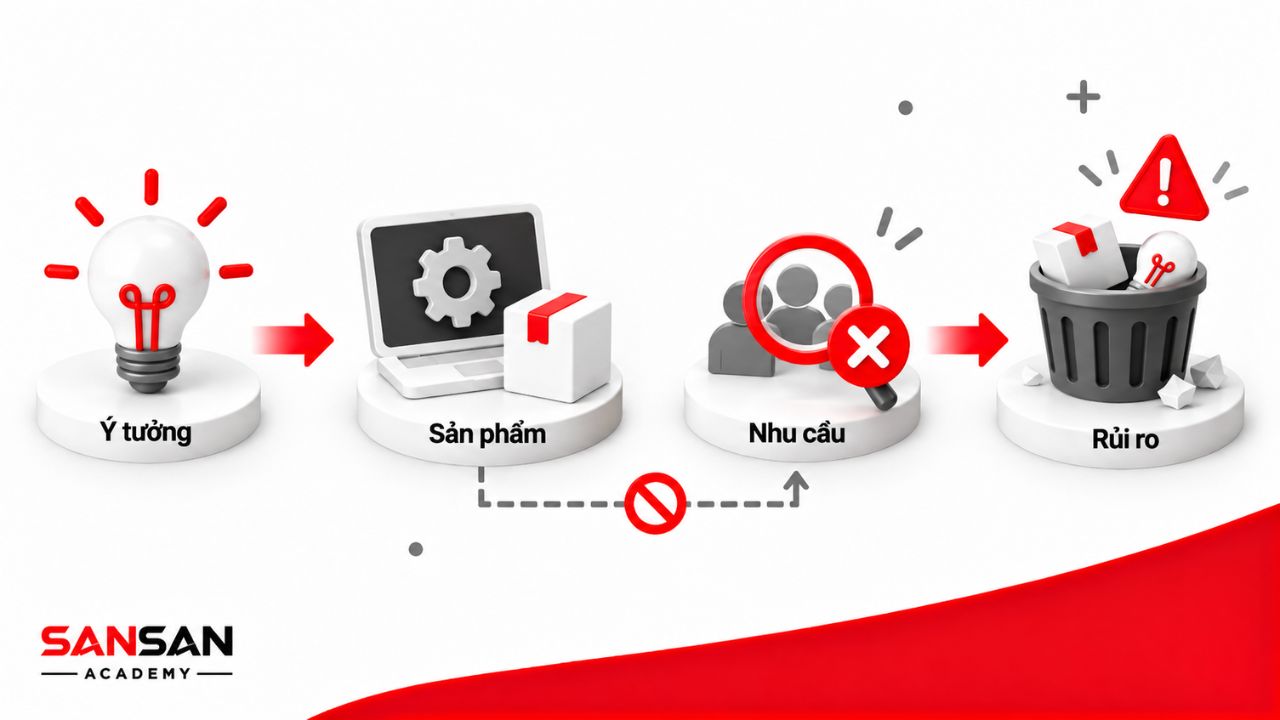 Ý tưởng được phát triển thành sản phẩm khi nhu cầu chưa xác thực.