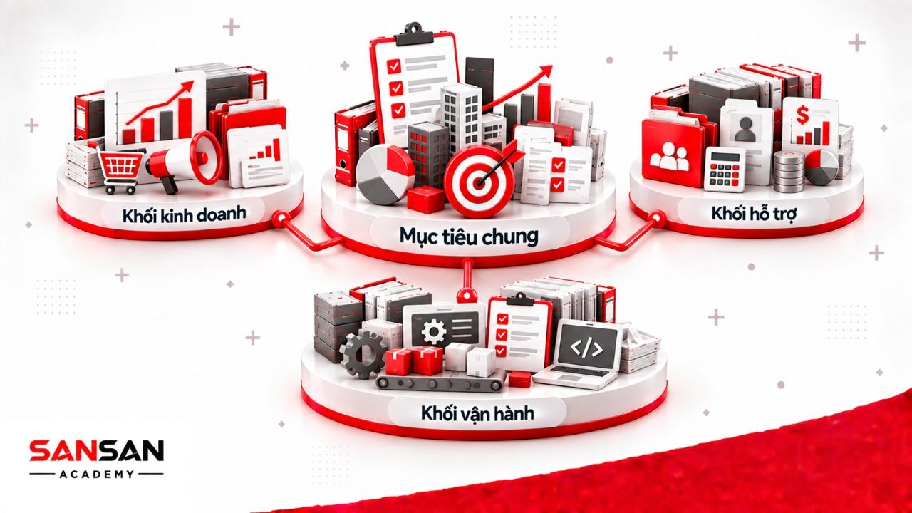 Phòng ban trong công ty được tổ chức theo các chức năng kinh doanh, hỗ trợ và vận hành nhưng cùng hướng đến mục tiêu chung.