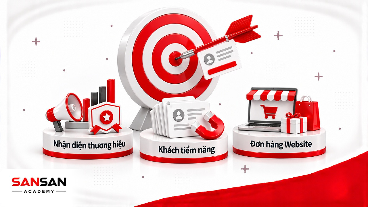 Bia mục tiêu với mũi tên đỏ trúng tâm khách tiềm năng, minh họa xác định mục tiêu trước khi lập phòng Marketing
