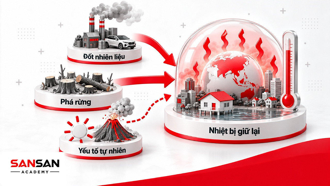 Ba nguồn dồn vào vòm giữ nhiệt cho thấy biến đổi khí hậu khi một vấn đề môi trường trở thành rủi ro chung