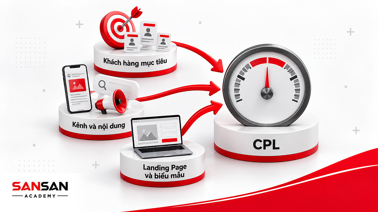 Khách hàng mục tiêu, kênh quảng cáo và Landing Page cùng dồn về đồng hồ đo CPL