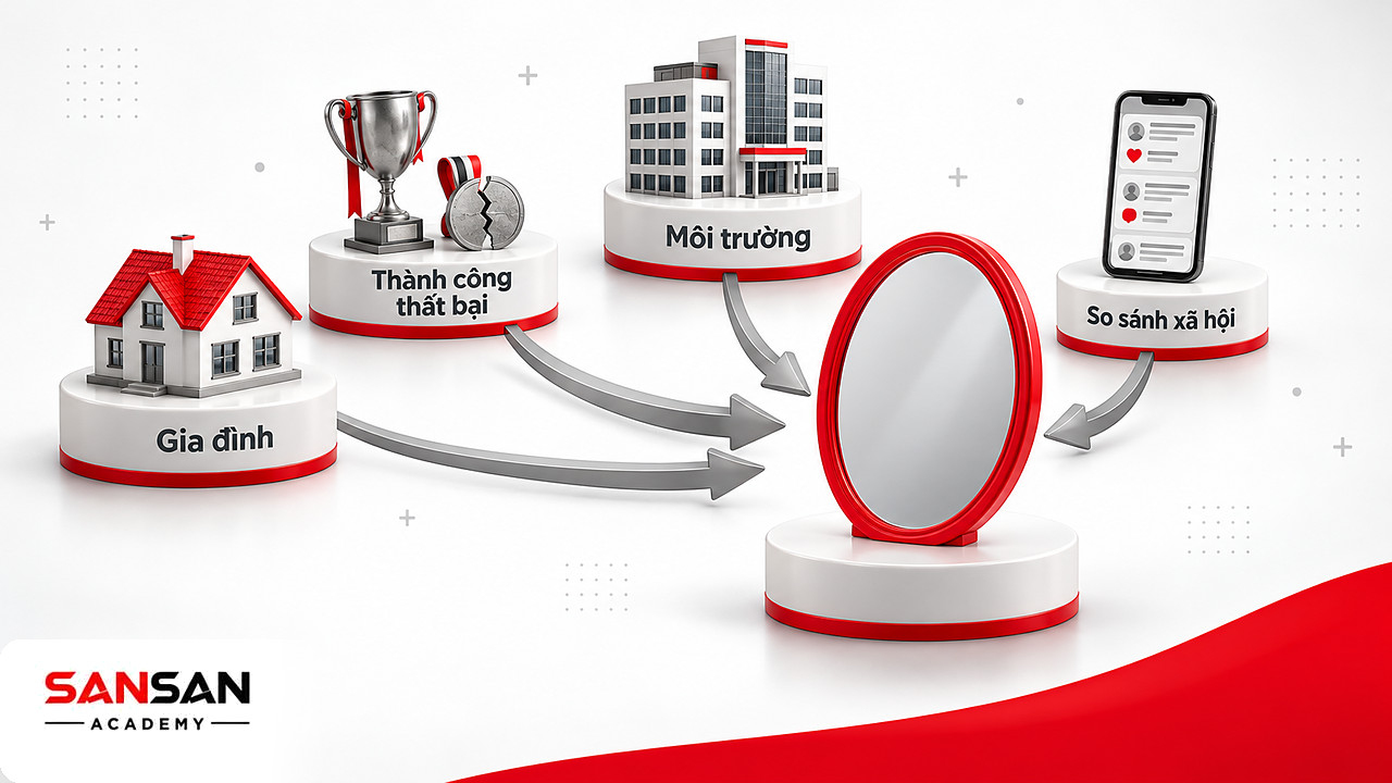 Gia đình, thành bại, môi trường và so sánh xã hội cùng ảnh hưởng tới cách nhìn giá trị bản thân