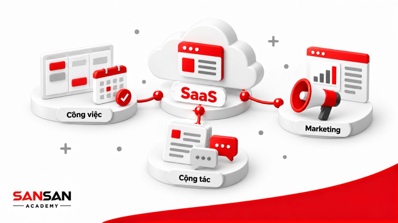 SaaS hỗ trợ quản lý công việc, cộng tác và hoạt động marketing