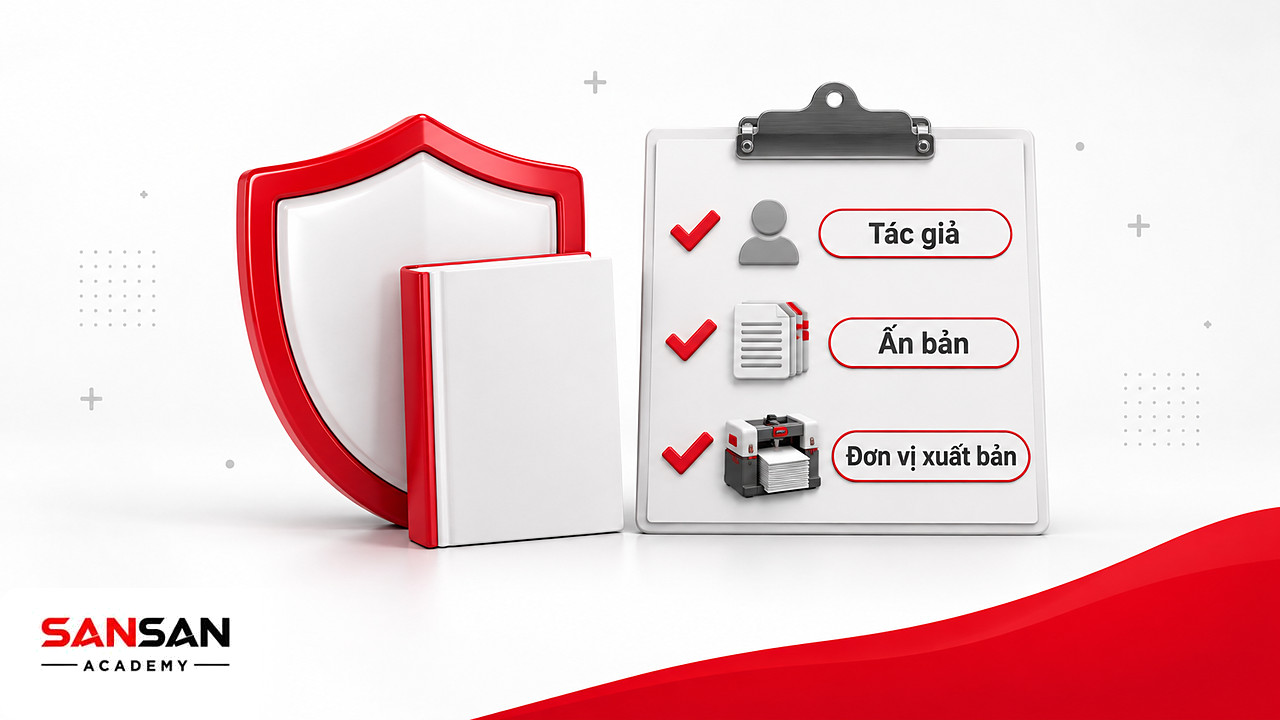 Khiên và danh sách kiểm tra tác giả, ấn bản, đơn vị xuất bản trước khi mua sách Marketing hay