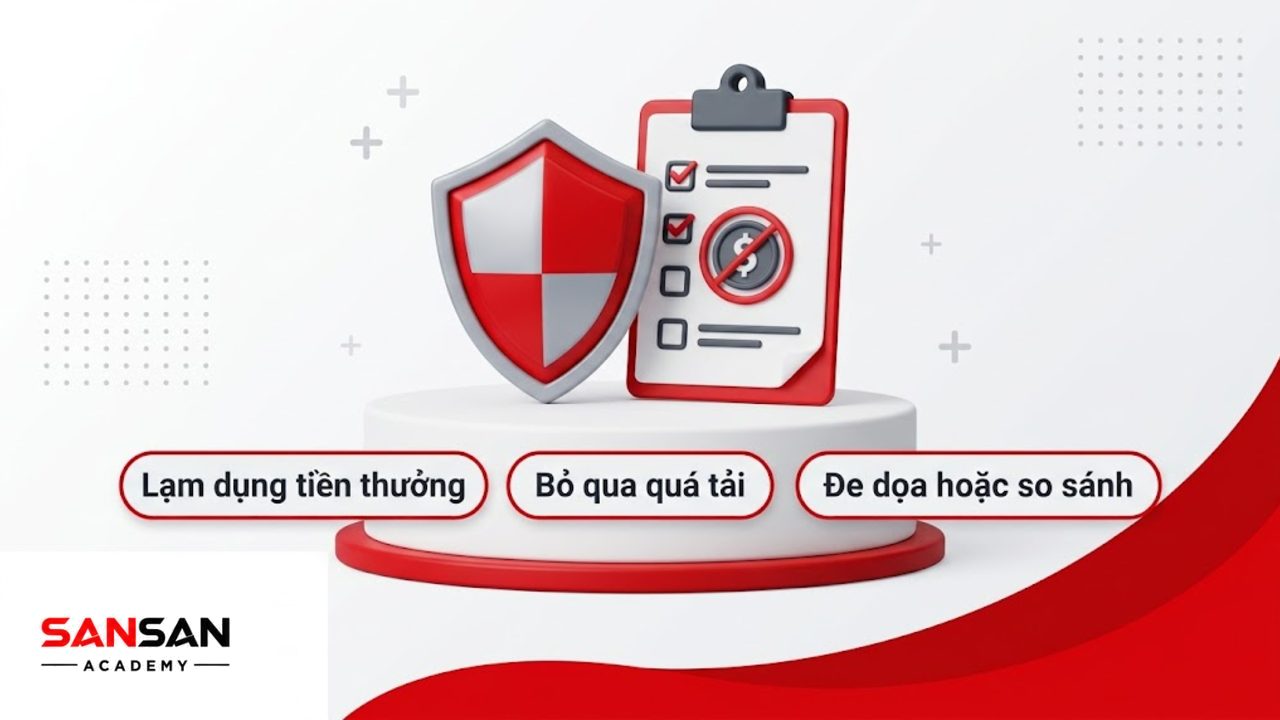 Khiên bảo vệ và checklist 3D cảnh báo những sai lầm khi tạo động lực.