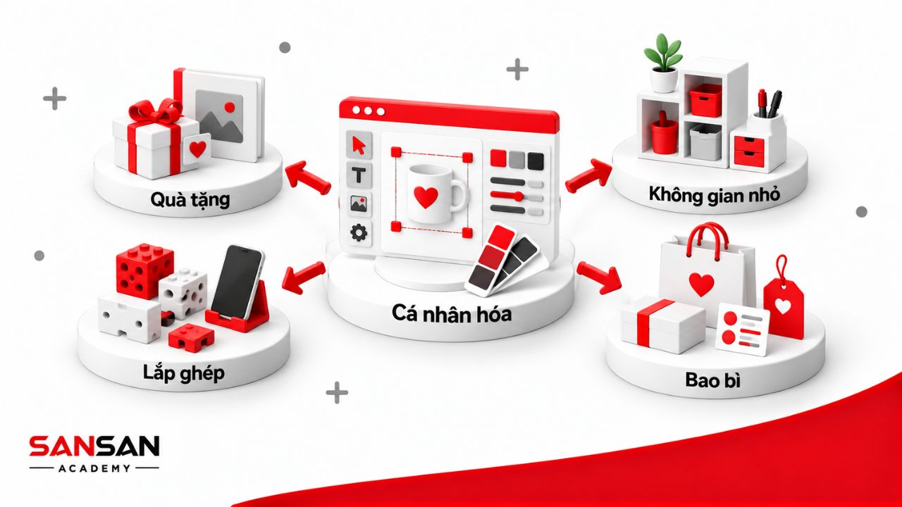 Quà tặng, đồ lắp ghép, góc nhỏ và bao bì tùy chỉnh.
