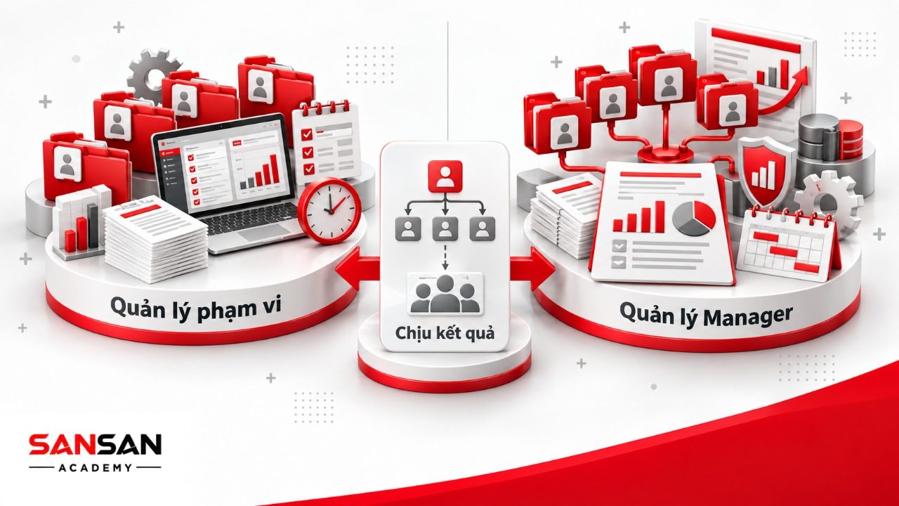 Senior Manager quản lý phạm vi rộng hơn, có thể quản lý nhiều Manager, ngân sách và kết quả của cả bộ phận.