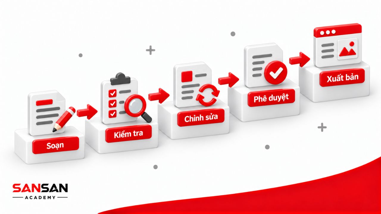 Các bước công việc tuần tự từ soạn đến xuất bản
