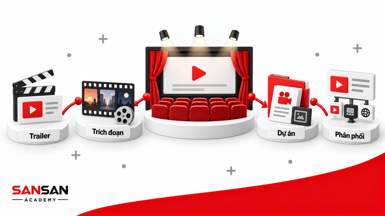 Trailer, trích đoạn và hồ sơ dự án kết nối hoạt động phân phối phim.