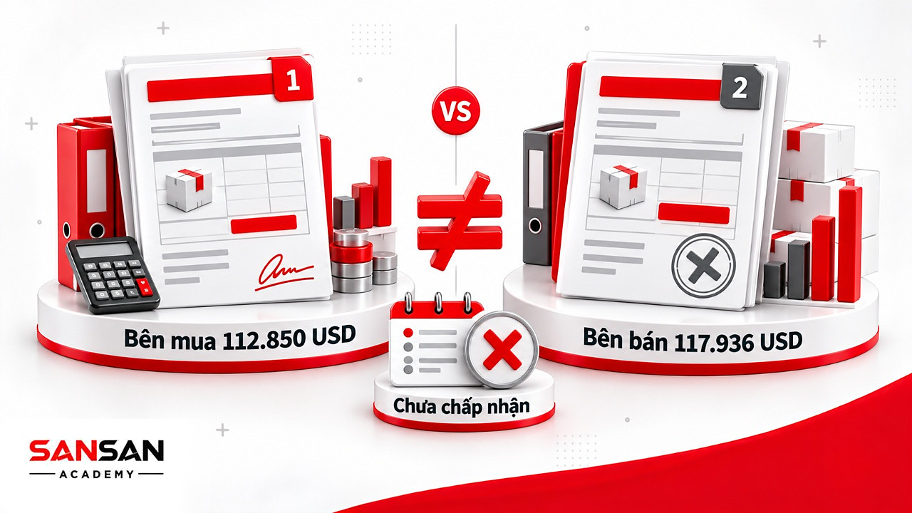 Hai phiên bản PO 8161 với giá bên mua và bên bán khác nhau, chưa thành chấp nhận