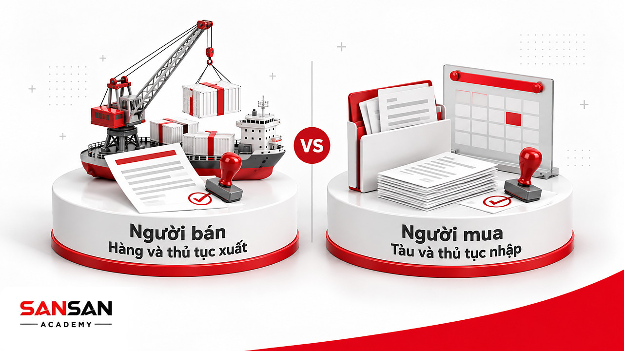 So sánh trách nhiệm người bán lo hàng và thủ tục xuất với người mua lo tàu và thủ tục nhập theo FOB