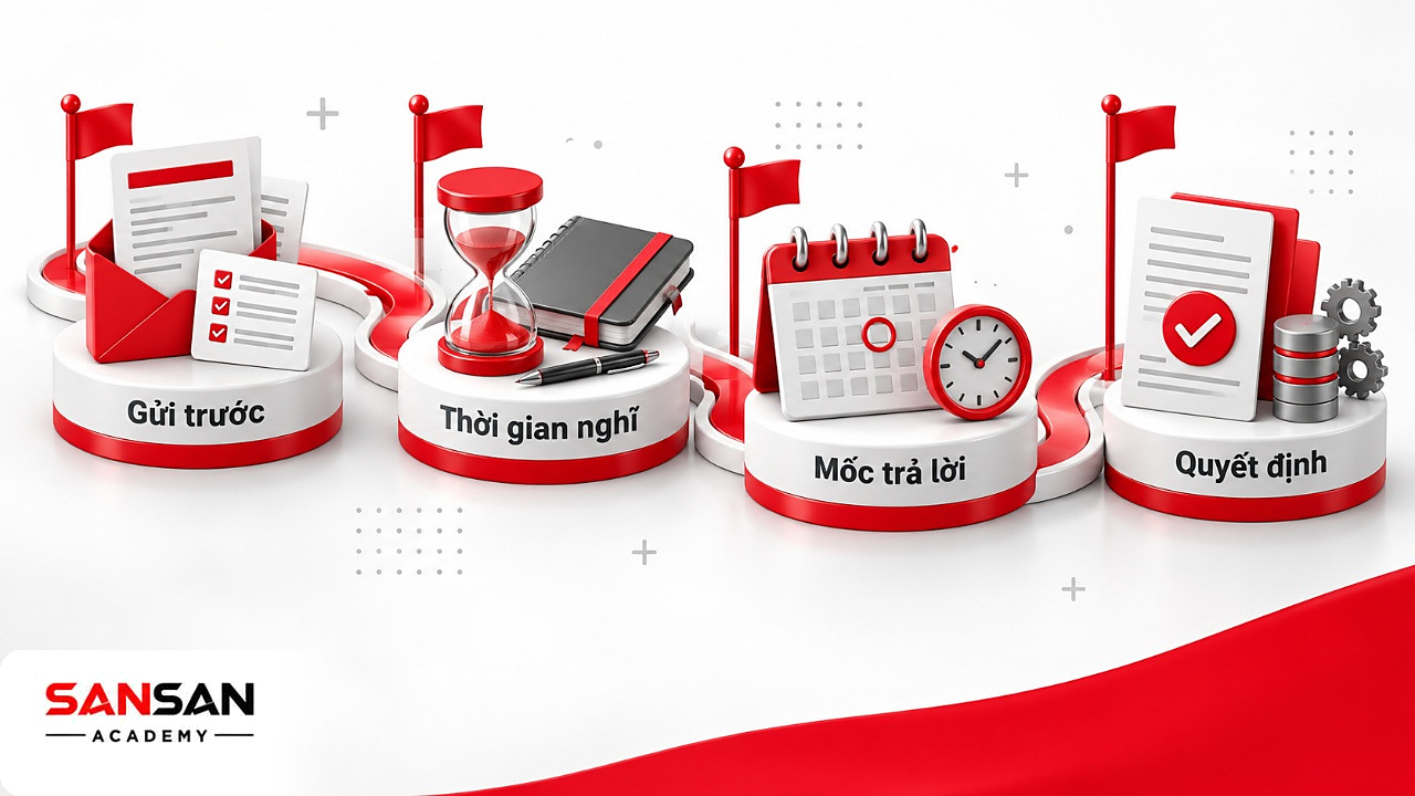 Lộ trình gửi tài liệu trước, thời gian suy nghĩ, mốc trả lời và quyết định khi làm việc với người sống nội tâm