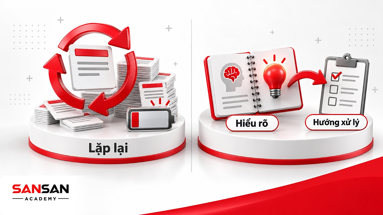So sánh vòng ghi chú lặp lại với cuốn sổ suy ngẫm dẫn tới bóng đèn và danh sách việc của người sống nội tâm