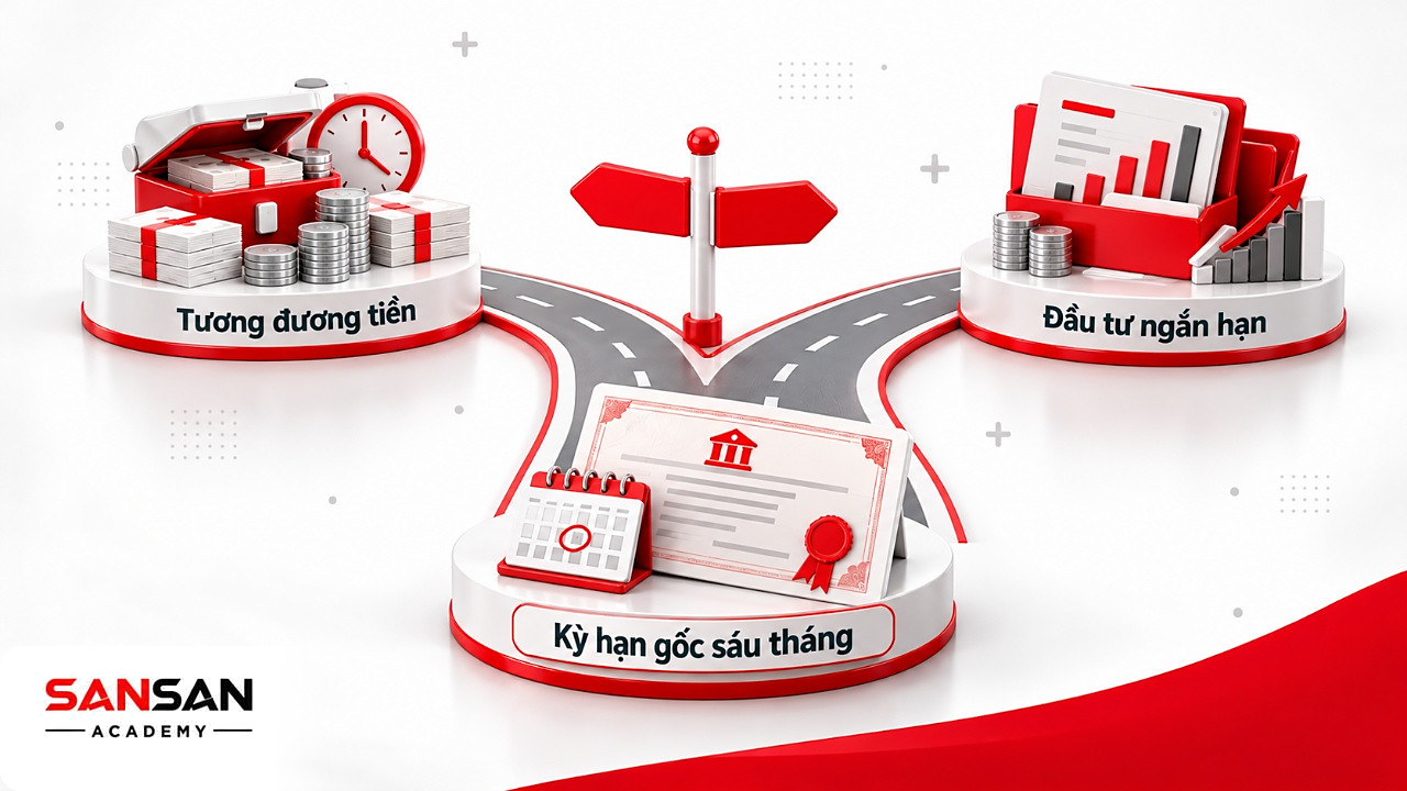 Ngã rẽ phân loại tiền gửi kỳ hạn gốc sáu tháng vào đầu tư thay vì tương đương tiền trong tài sản ngắn hạn