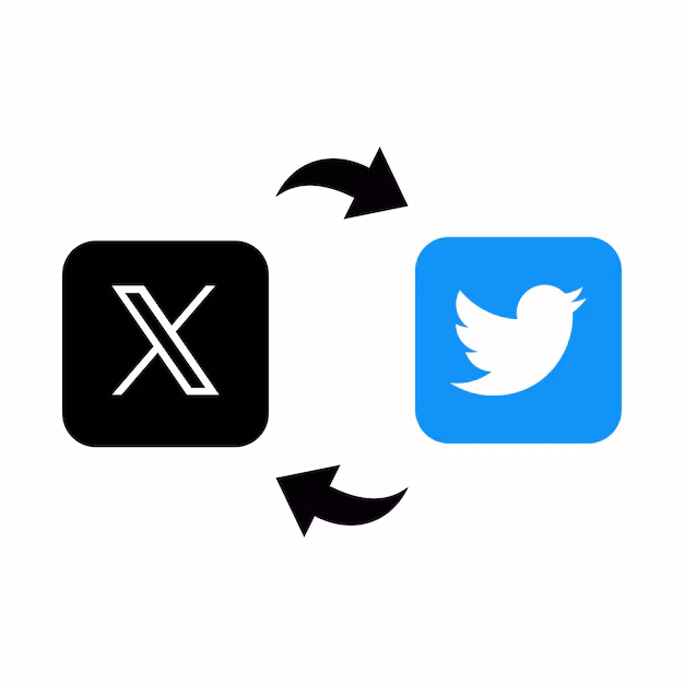 Logo Twitter và X minh họa quá trình Rebranding Twitter thành X năm 2023
