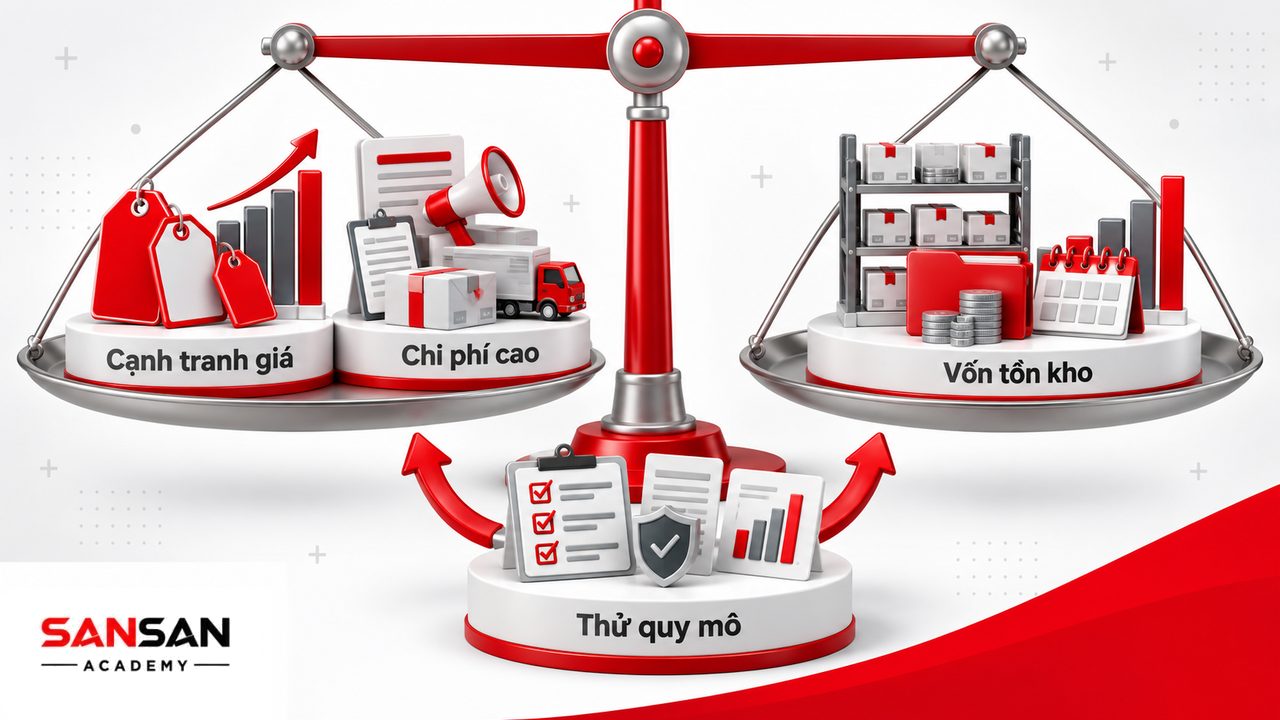 Thách thức kinh doanh bán lẻ gồm cạnh tranh giá, chi phí vận hành, vốn nằm trong tồn kho và áp lực dòng tiền.