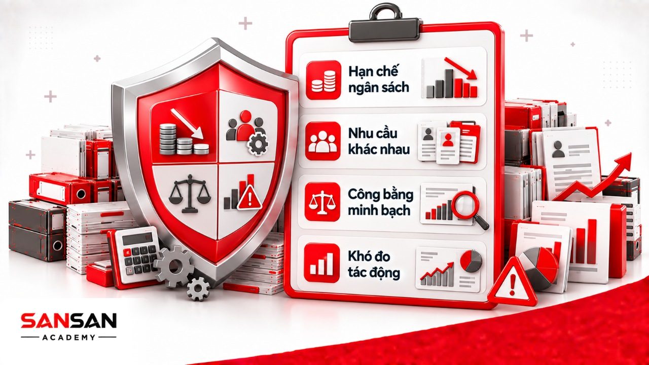 Thách thức Total Rewards gồm ngân sách hạn chế, nhu cầu nhân viên khác nhau, thiếu công bằng minh bạch, truyền thông yếu và khó đo tác động.