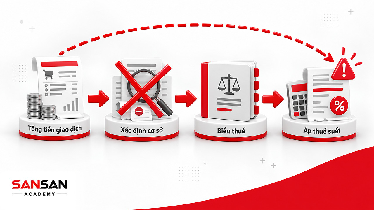 Chuỗi bước tính thuế tại Việt Nam bị bỏ khâu xác định cơ sở tính thuế, nhân thẳng thuế suất với tổng tiền