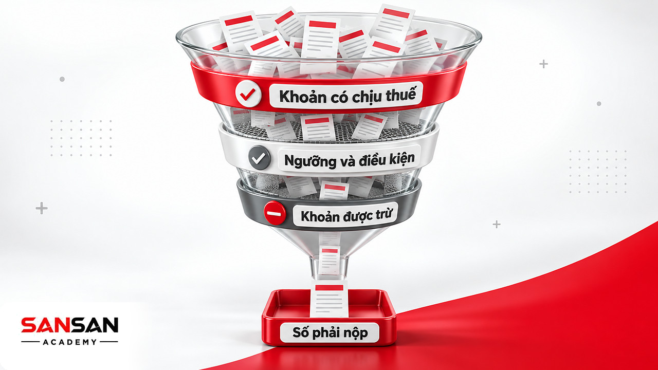 Phễu lọc thu nhập qua diện chịu thuế, ngưỡng điều kiện và khoản được trừ trước khi ra số thuế tại Việt Nam phải nộp