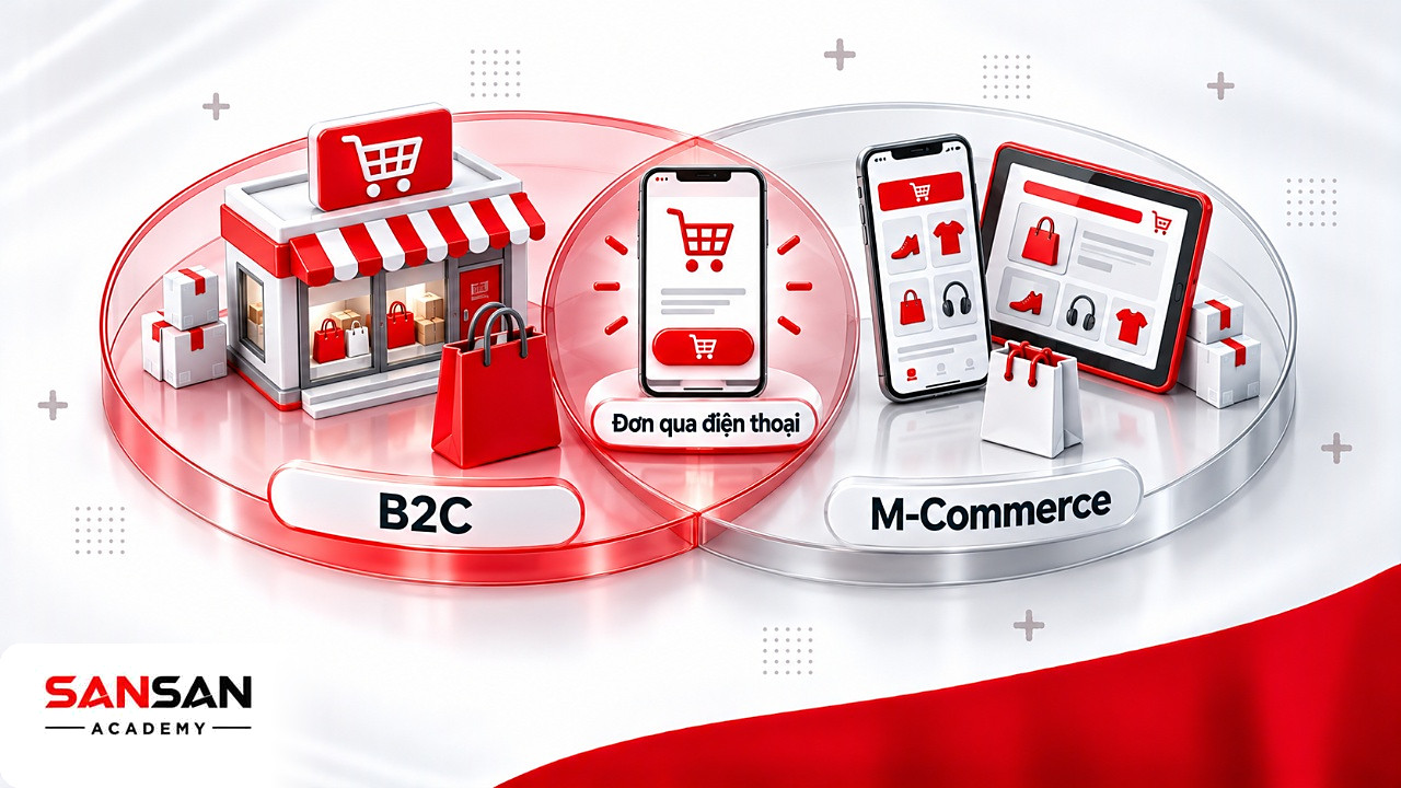 Hai vòng giao nhau giữa B2C và M-Commerce: một đơn thương mại điện tử có thể thuộc cả hai