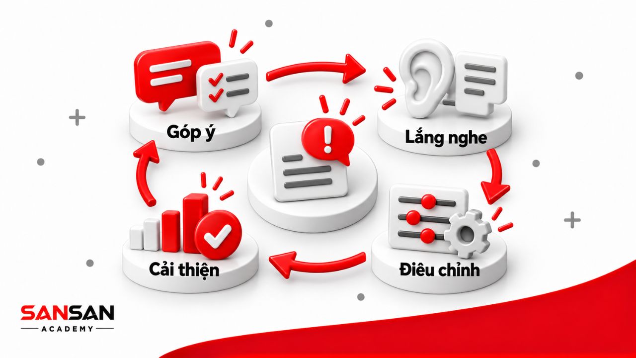 Chu trình tiếp nhận góp ý, lắng nghe, điều chỉnh và cải thiện hành vi