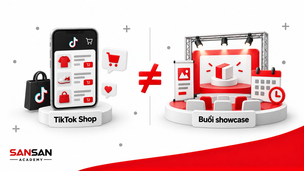 Khu trưng bày TikTok Shop khác buổi showcase có lịch tổ chức.