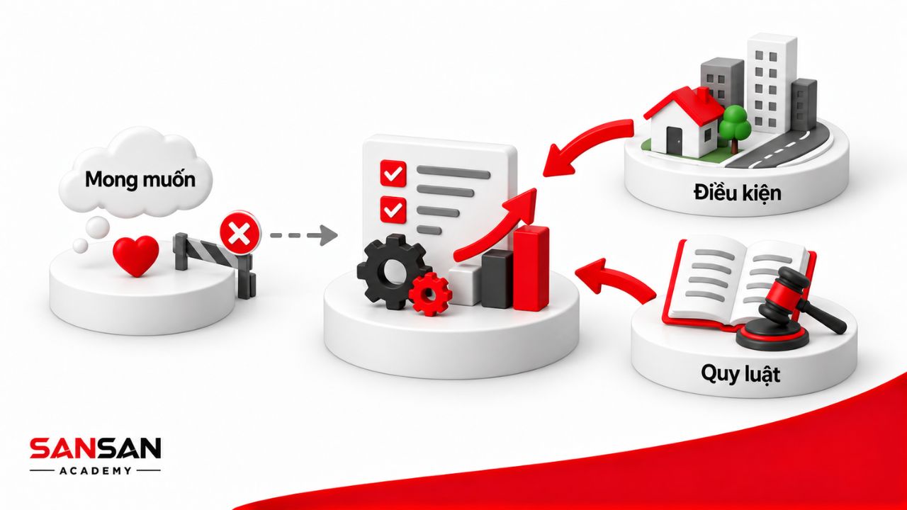 Phát triển phụ thuộc điều kiện thực tế và quy luật vận động