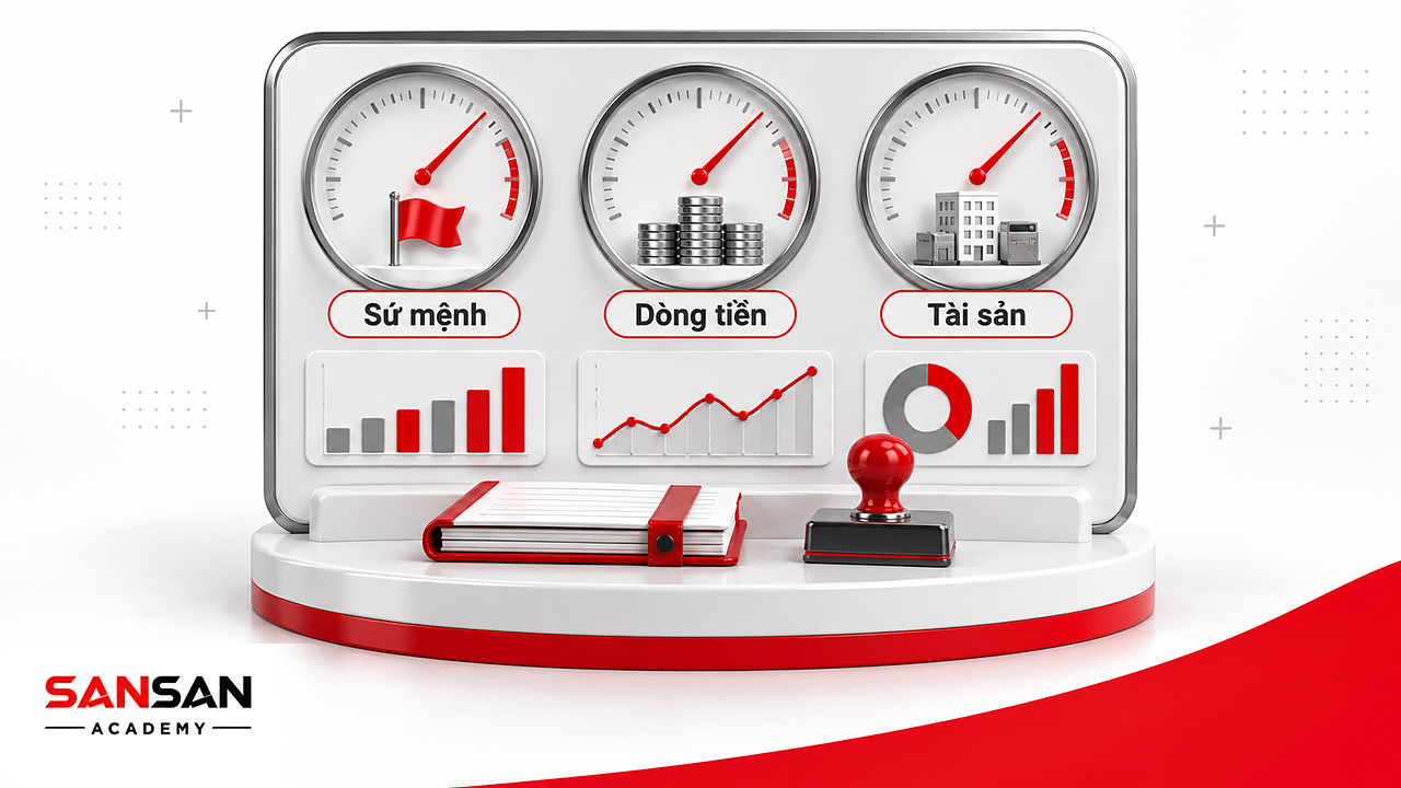 Bảng điều khiển ba đồng hồ đo sứ mệnh, dòng tiền và tài sản trong cách tổ chức phi lợi nhuận vận hành