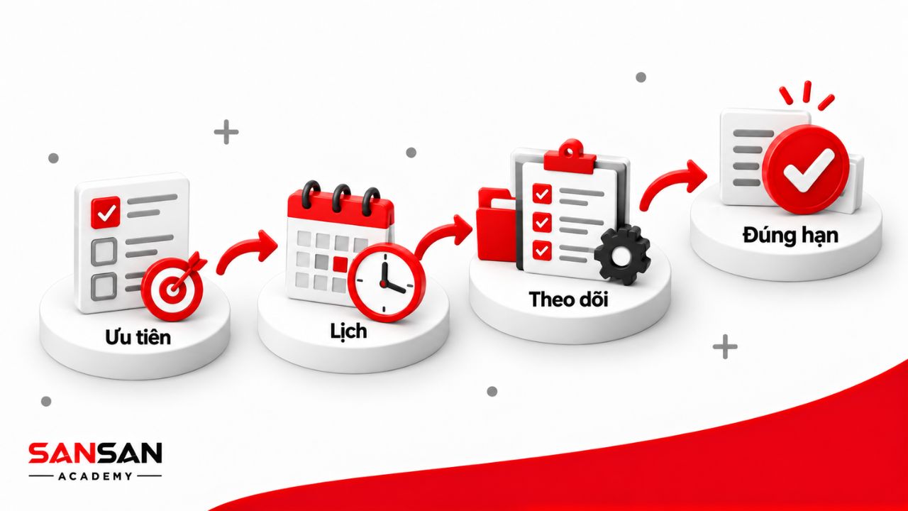 Quy trình ưu tiên, lên lịch, phối hợp và hoàn thành việc