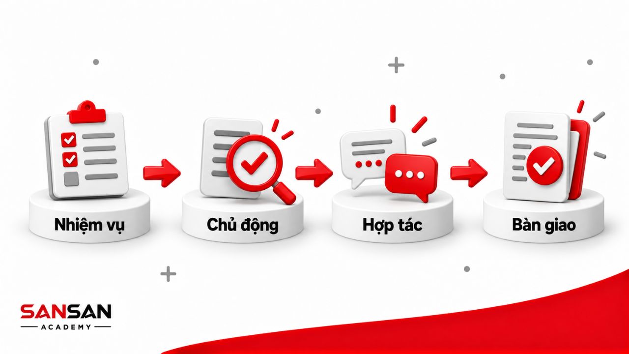 Quy trình nhận nhiệm vụ, chủ động phối hợp và bàn giao công việc
