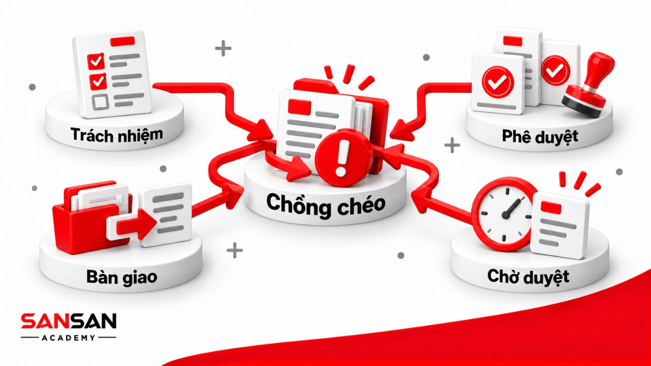 Luồng bàn giao bị chồng chéo giữa trách nhiệm và phê duyệt