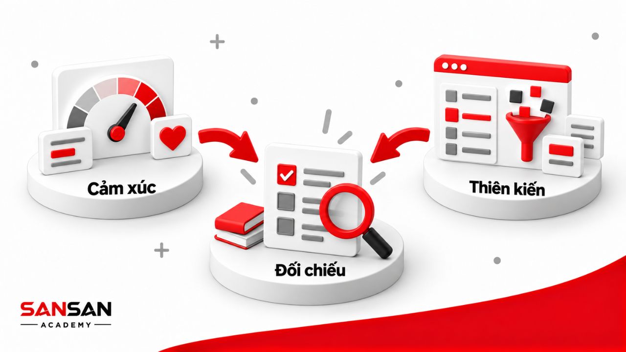 Đối chiếu phán đoán chịu ảnh hưởng của cảm xúc và thiên kiến nhận thức.