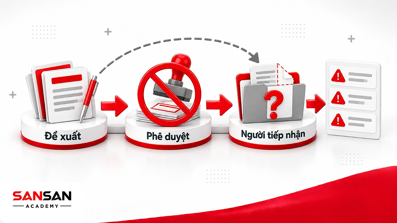 Rút ngắn bước phê duyệt khiến người tiếp nhận thiếu thông tin, ví dụ tác động dây chuyền trong tư duy hệ thống