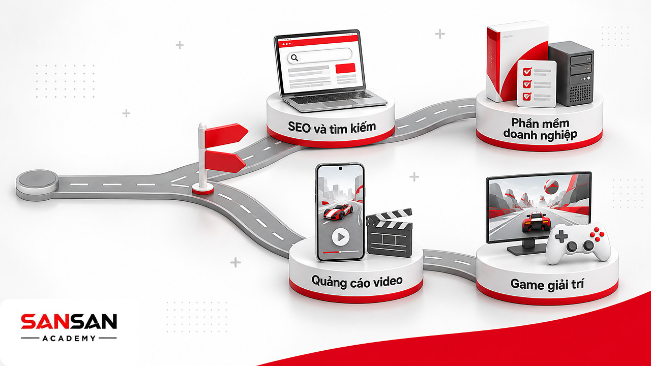 Ngã rẽ chọn kênh: phần mềm doanh nghiệp đi qua tìm kiếm, game đi qua quảng cáo video trong UA Marketing