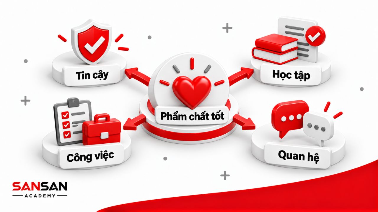 Phẩm chất tốt hỗ trợ xây dựng lòng tin, học tập, công việc và quan hệ