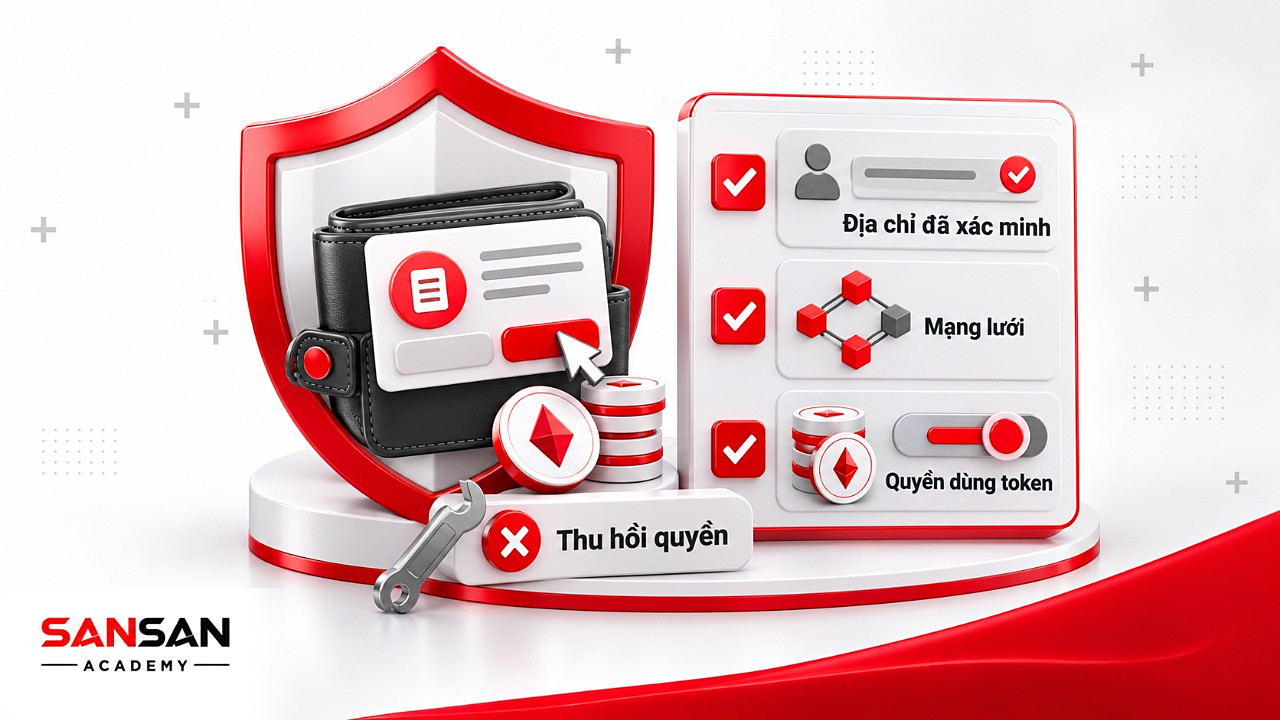 Khiên và danh sách kiểm tra yêu cầu ký trên ví Web 3.0: địa chỉ, mạng lưới, quyền token
