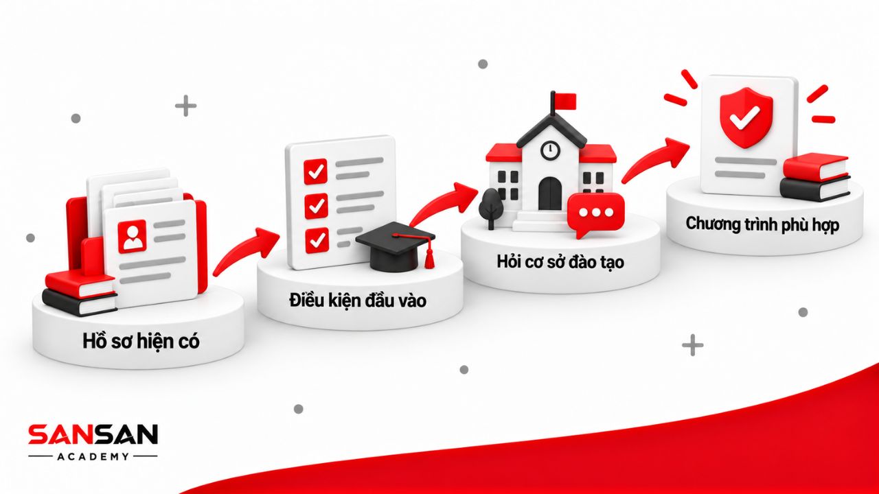 Đối chiếu hồ sơ hiện có với điều kiện đầu vào chương trình