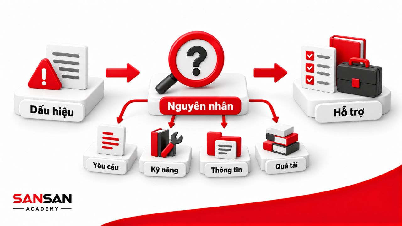 Xác định trở ngại về yêu cầu, kỹ năng, thông tin và khối lượng việc