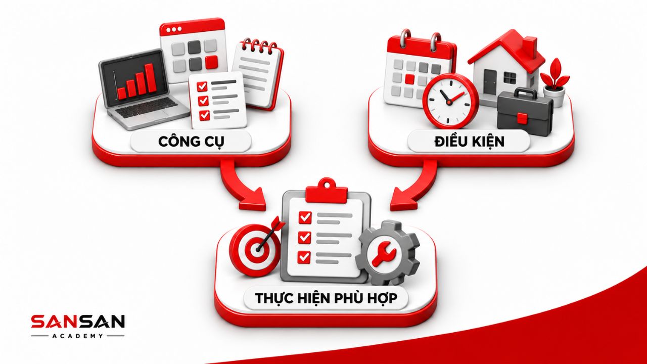 Công cụ và điều kiện cùng ảnh hưởng đến cách thực hiện nhiệm vụ