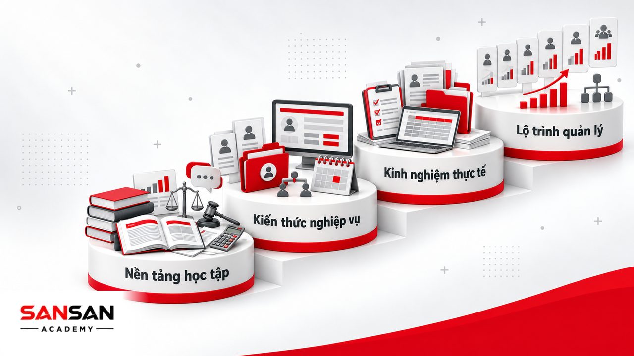 Yêu cầu làm việc trong phòng nhân sự gồm nền tảng học tập phù hợp, kiến thức nghiệp vụ, kinh nghiệm thực tế và kỹ năng công cụ HR.
