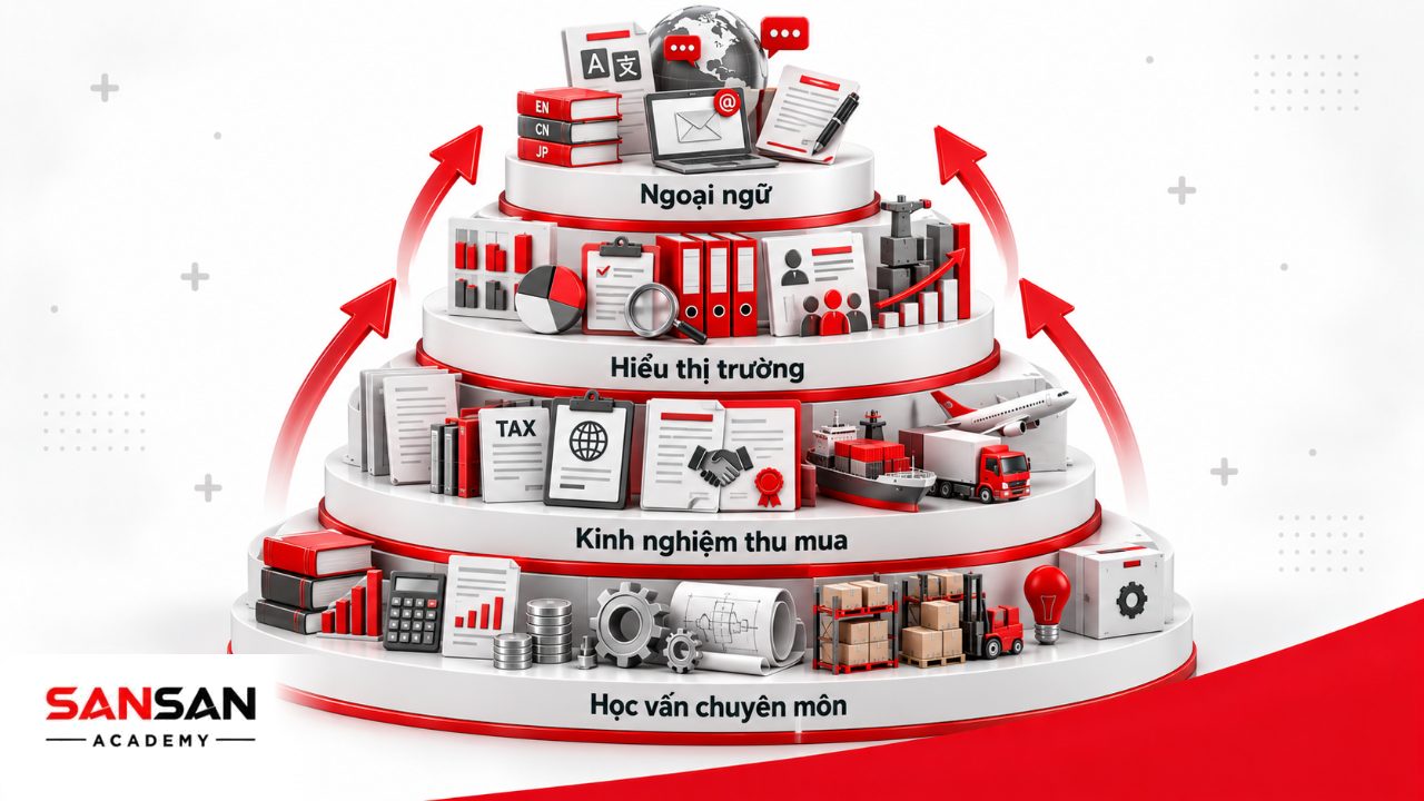 Yêu cầu tuyển dụng trưởng phòng mua hàng gồm học vấn phù hợp, kinh nghiệm thu mua, quản lý đội ngũ, hiểu sản phẩm thị trường và ngoại ngữ.