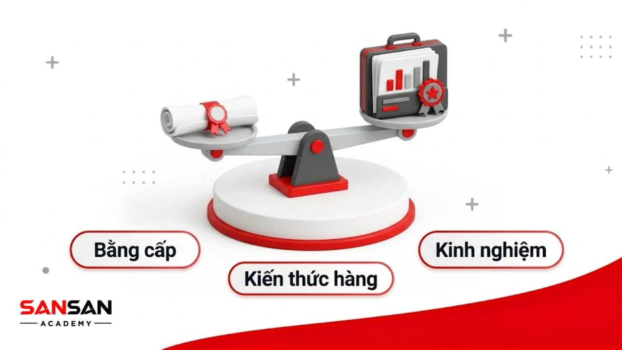 Cán cân 3D matte cân đối bằng cấp và kinh nghiệm tuyển dụng.